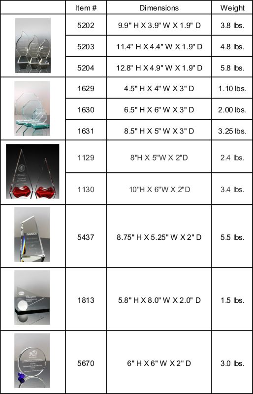Award Ideas Ignite Crystal Award for Commemorative Awards (#5202, #5203, #5204)