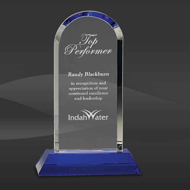 Crystal Dome on Blue Award (J-CRY273)