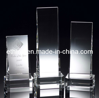 Crystal Winner′s Wedge Deluxe Award