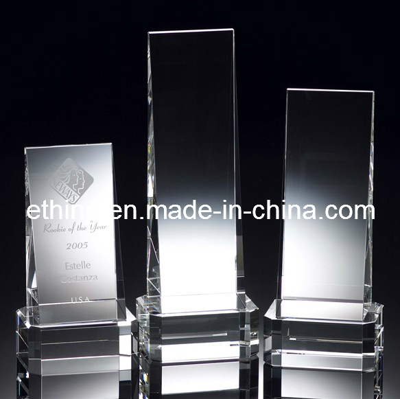 Crystal Winner′s Wedge Deluxe Award