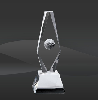 Golf Ball Diamond Glass Crystal Trophy (CIP-YJ111S, CIP-YJ111M, CIP-YJ111L)