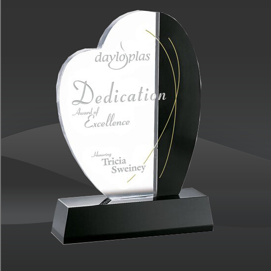 Offset Heart Crystal Award (MP-OPT9123K)