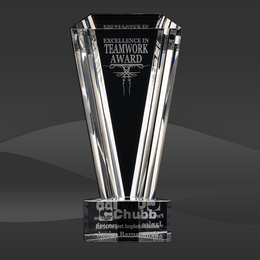 Thick Beveled Wedge Crystal Award (RS-9823-19)