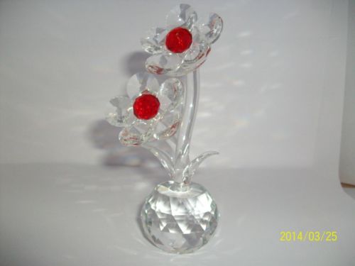 Twin Crystal Glass Flower Ornament
