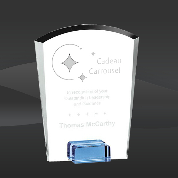 Sky Blue Wedge Crystal Award (MP-AWS4041, MP-AWS4042, MP-AWS4043)