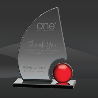 Smoked Sail Red Orb Crystal Award (MP-AWK8643-R)