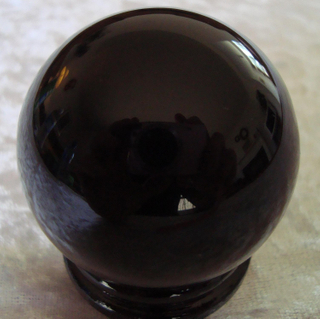 Natural Black Obsidian Divination Sphere Crystal Ball with Stand