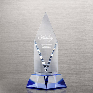 Diamond Blue and Crystal Trophy