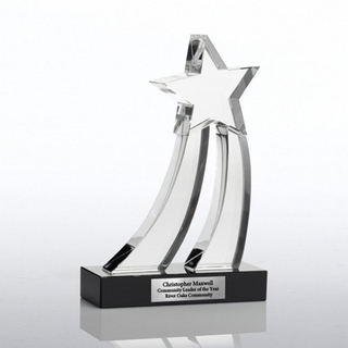 Shooting Star Elite Black Accent Crystal Trophy (#78019)