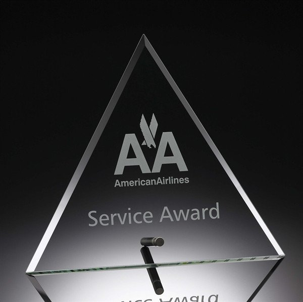 Standing Jade Glass Triangle Award (#30323)