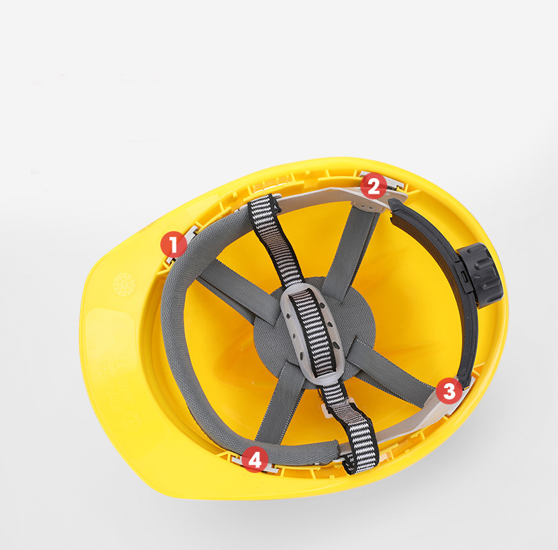 CE EN397 Yellow ABS Ventilation Holes V Guard Safety Helmet Hard Hat