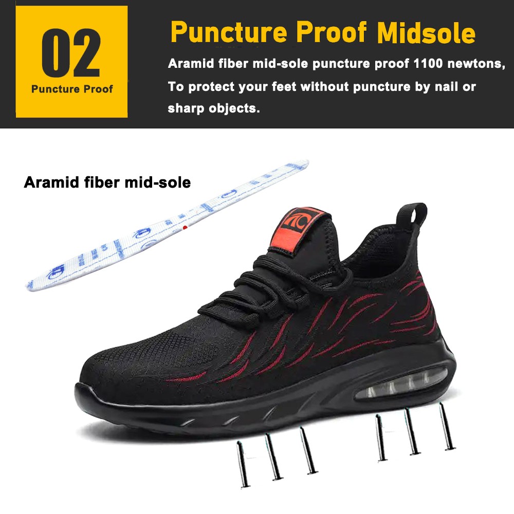 Light Weight Puncture-proof Steel Toe Work Shoes for Men