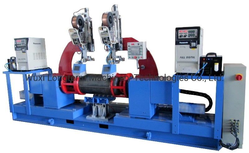 Automatic LPG Cylinder / Gas Bottle Double Heads MIG Seam Welding Machine / Circumferential Welding Machine