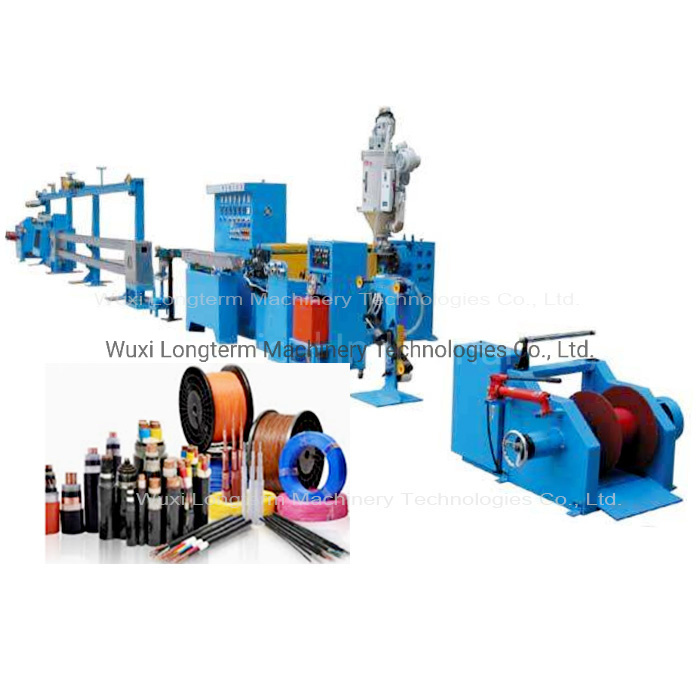 Fiber Optical Outdoor Cable Extrusion Machine in Wire and Cable Manufacturing Line. Fibre Optic Drop Cable Sheath Wire Extrusion Machine~