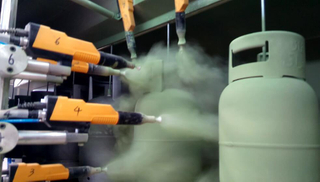 LPG Cylinder Powder Coating Line with Automatic Spraying Guns