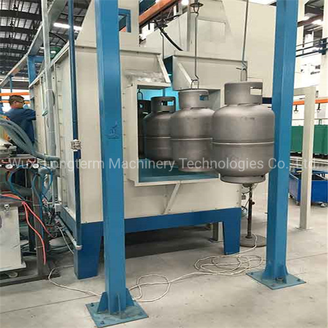 360 Degree Painting Automatic LPG Cylinder Paint Spraying Production Line with Robot Arm, Automatic CNG LPG Cylinder Powder Coating System!