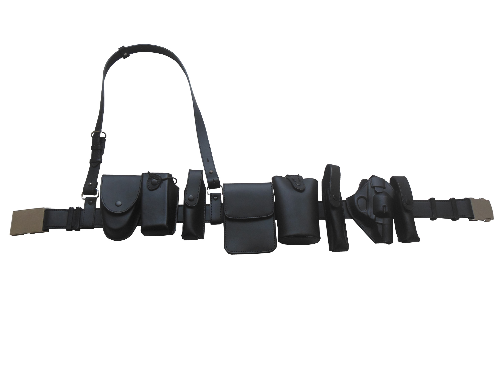 Police Security Duty Belt Set with Multifunctional Pouch