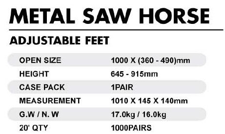 Adjustable Metal Saw Horse (18-1204)