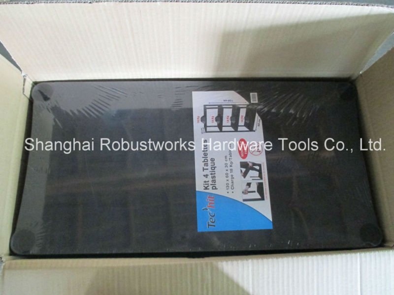 4 Tier Black Plastic Heavy Duty Shelving Racking Storage Unit (6030P-4T)