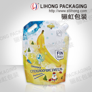 Car window wash liquid detergent standing pouch