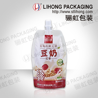 Beverage Standing Pouch with Spout on Mid