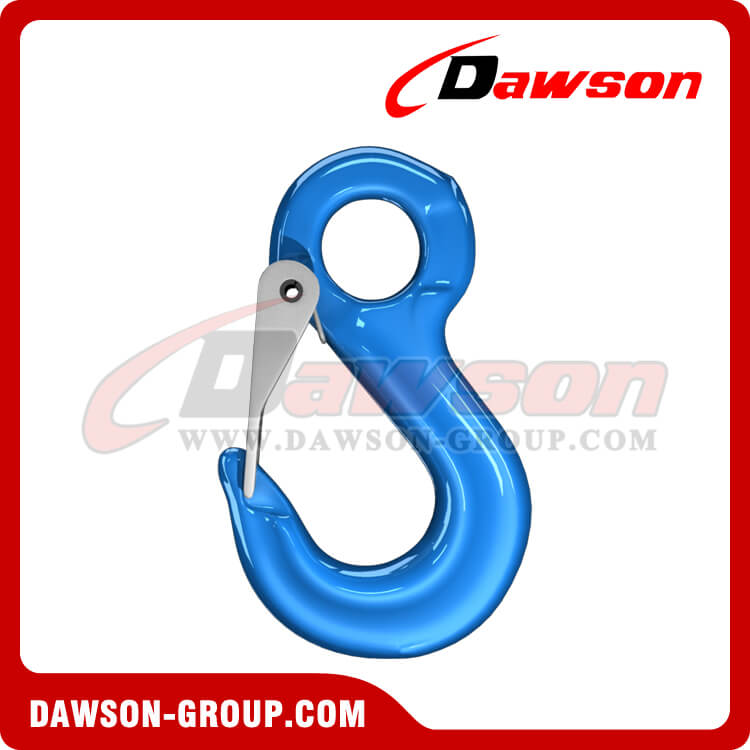 G100 スリングを持ち上げるためのラッチ付きアイ スリング フック、合金鋼アイ フック - 中国サプライヤー