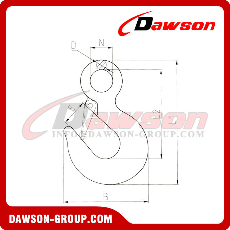 DS050 خطاف سحب من الفولاذ الكربوني المجلفن للربط أو السحب، الخطافات التجارية