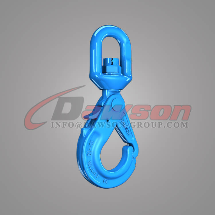 Dawson Grade 100 Special Swivel Self-locking Hook with Grip Latch - China Supplier Gancho de travamento automático giratório especial Dawson Grau 100 com trava de aperto - Fornecedor da China