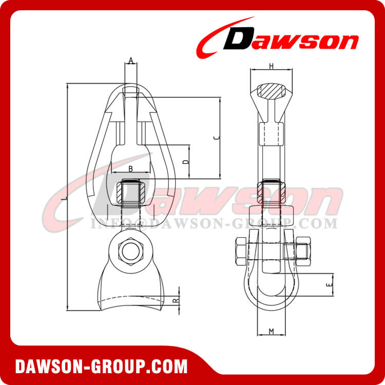 Conectores girat&oacute;rios DS1059 G100 para extra&ccedil;&atilde;o florestal, conector de corrente girat&oacute;ria grau 100 para amarra&ccedil;&atilde;o - Dawson Group Ltd.