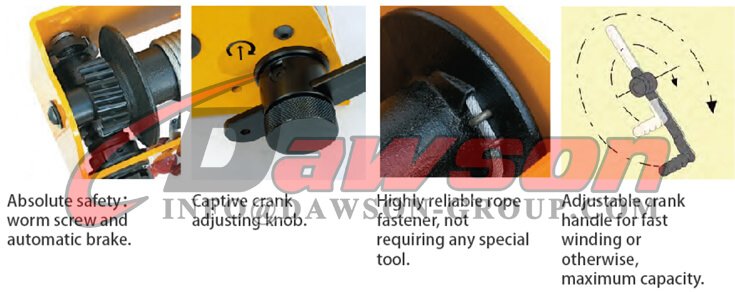 Aplicaci&oacute;n del cabrestante manual con engranaje helicoidal - Dawson Group Ltd. - Proveedor y exportador de China