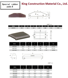Specification Rubber Track Pad specification
