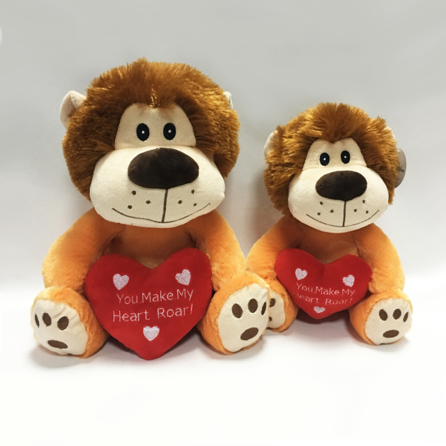 Lovely Plush Lion Stuffed Animal Toys with Heart