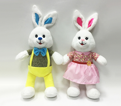 Lovely Couple Rabbit Plush Stuffed Toys for Wedding Gifts 