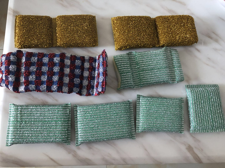 Fully Automated Ultrasonic Kitchen Sponge Scourer Pad Making Welding Machine Samples Sponge Scourer Pad Samples