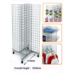 4 Sided Mobile Gridwall Rack MW-S03