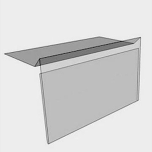 PVC Angled Shelf Barker with adhesive tap PVL113.5A