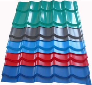Tuile de toiture enduite rid&eacute;e par Gi en m&eacute;tal de couleur de toitures de prix de gros de la Chine