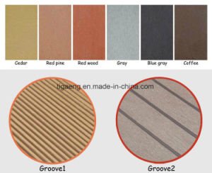 Decking compos&eacute; en plastique en bois r&eacute;utilis&eacute; durable, plancher imperm&eacute;able &agrave; l'eau de WPC