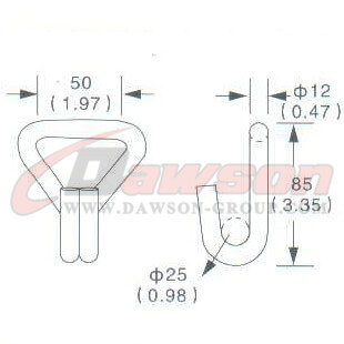 DG-H002 2 ''ダブル J フック、50MM ダブル J フック、3000kgs の図面 - Dawson Group Ltd. - 中国メーカー、サプライヤー、工場