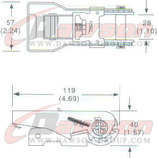 DG-B015 1-1 16 ''ラチェット バックル、28MM ラチェット バックル、1500kgs の図面 - 中国ドーソン サプライヤー
