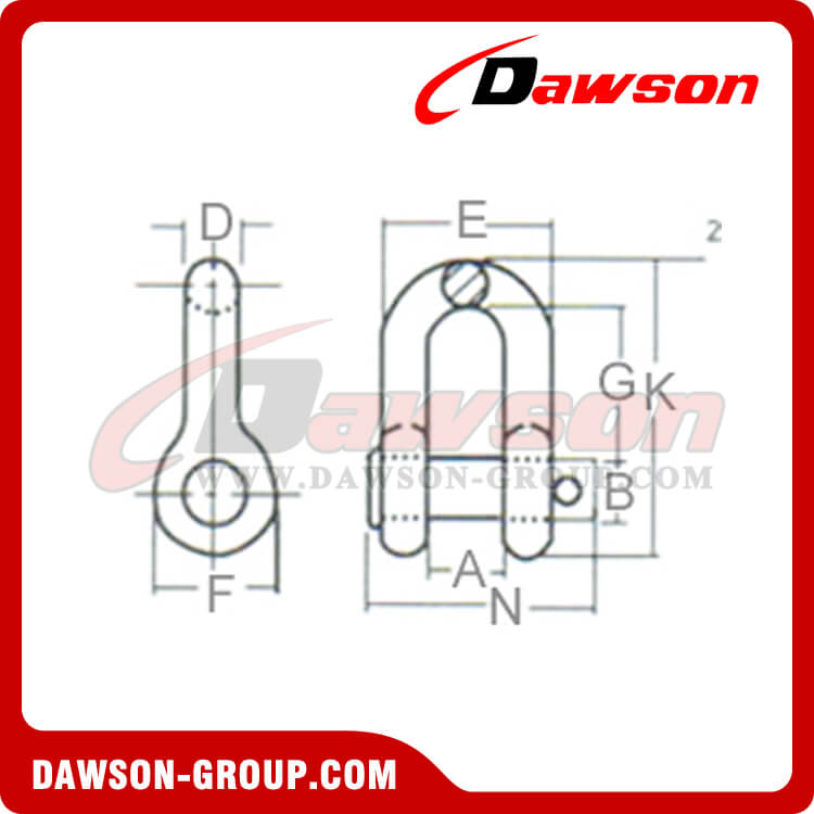 GRILLETES DEE, ALEACI&Oacute;N FORJADA CON PASADOR REDONDO - DAWSON GROUP LTD.- FABRICANTE, PROVEEDOR, F&Aacute;BRICA DE CHINA
