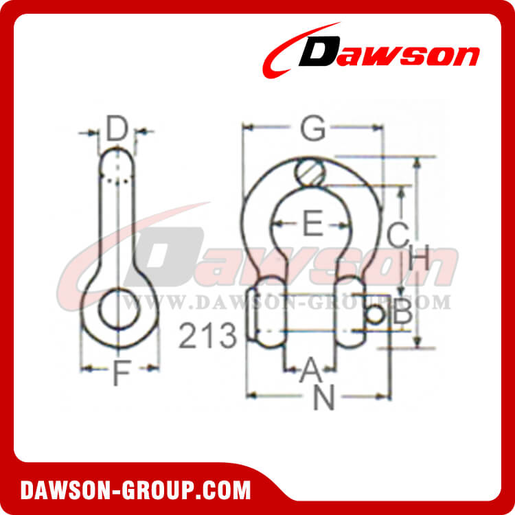 GRILLETES DE ARCO, ALEACI&Oacute;N FORJADA CON PASADOR REDONDO - DAWSON GROUP LTD.- FABRICANTE, PROVEEDOR, F&Aacute;BRICA DE CHINA