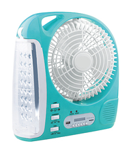 Emergency 8" AC/DC Rechargeable Desk Fan with USB Mobile Charger