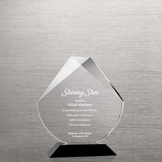 Obtuse Crystal with Black Accented Base Trophy (#78722)