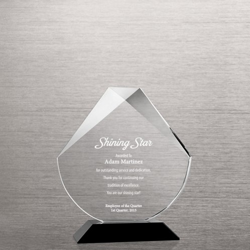 Obtuse Crystal with Black Accented Base Trophy (#78722)