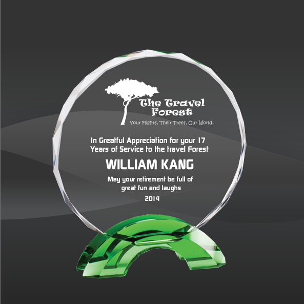 Green Arch Crystal Circle Award (D-CRY451, D-CRY452, D-CRY453)