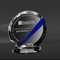 Blue Slanted Circle Crystal Award (CD-6838, CD-6839, CD-6840)