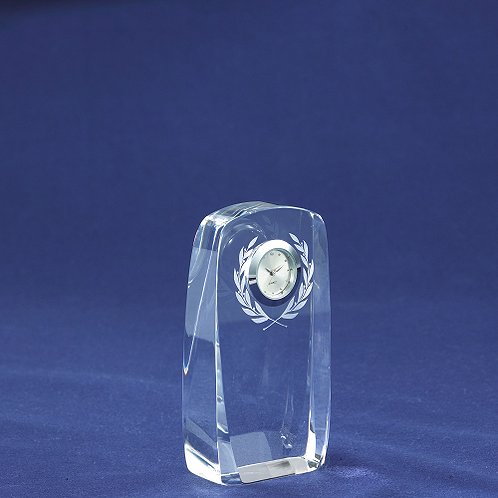 Laurels Crystal Award Clock for Achievements Awards (#71041)