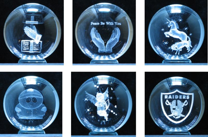 3D Laser Solid Glass Crystal Ball for Decoration Pieces Gift