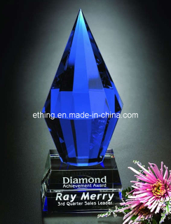 Azure Diamond 7 Inch Blue Crystal Award (CA-1158)